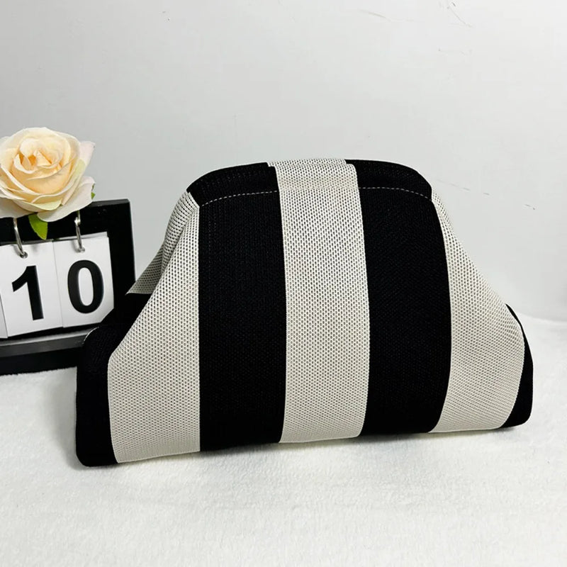 Striped Clip Bag