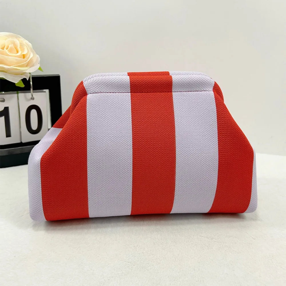 Striped Clip Bag
