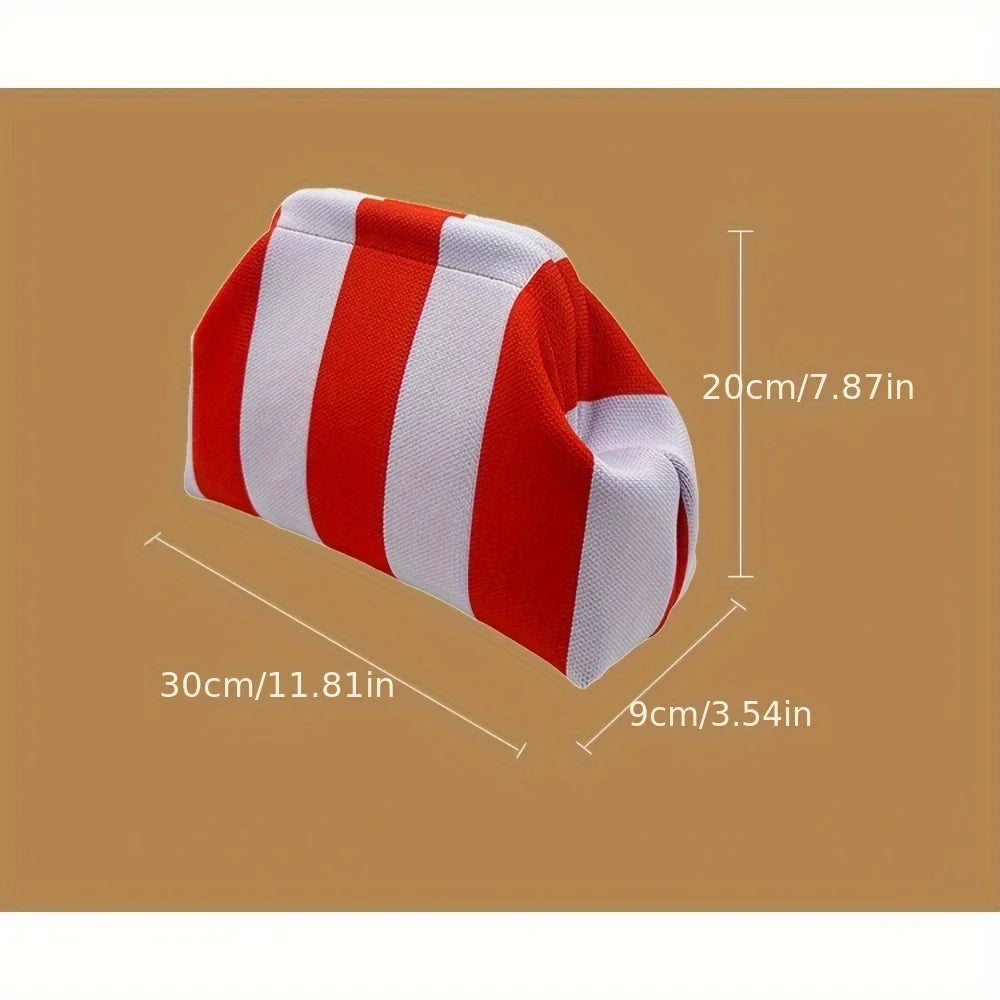 Striped Clip Bag