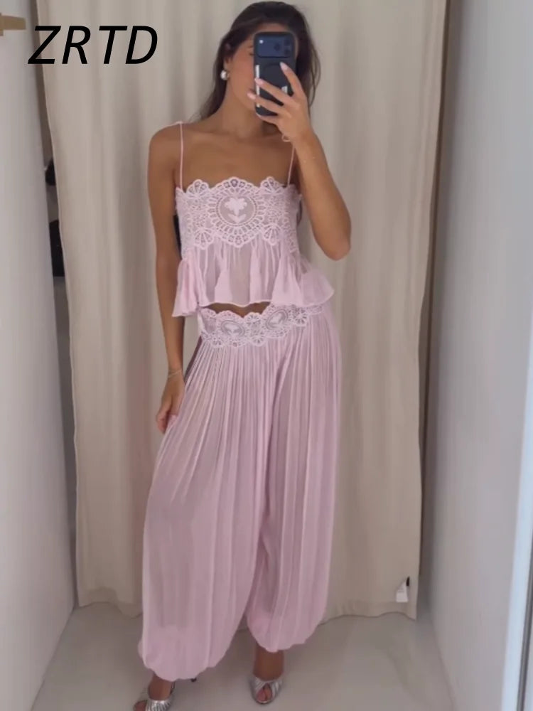 Lace Pants and Top Set