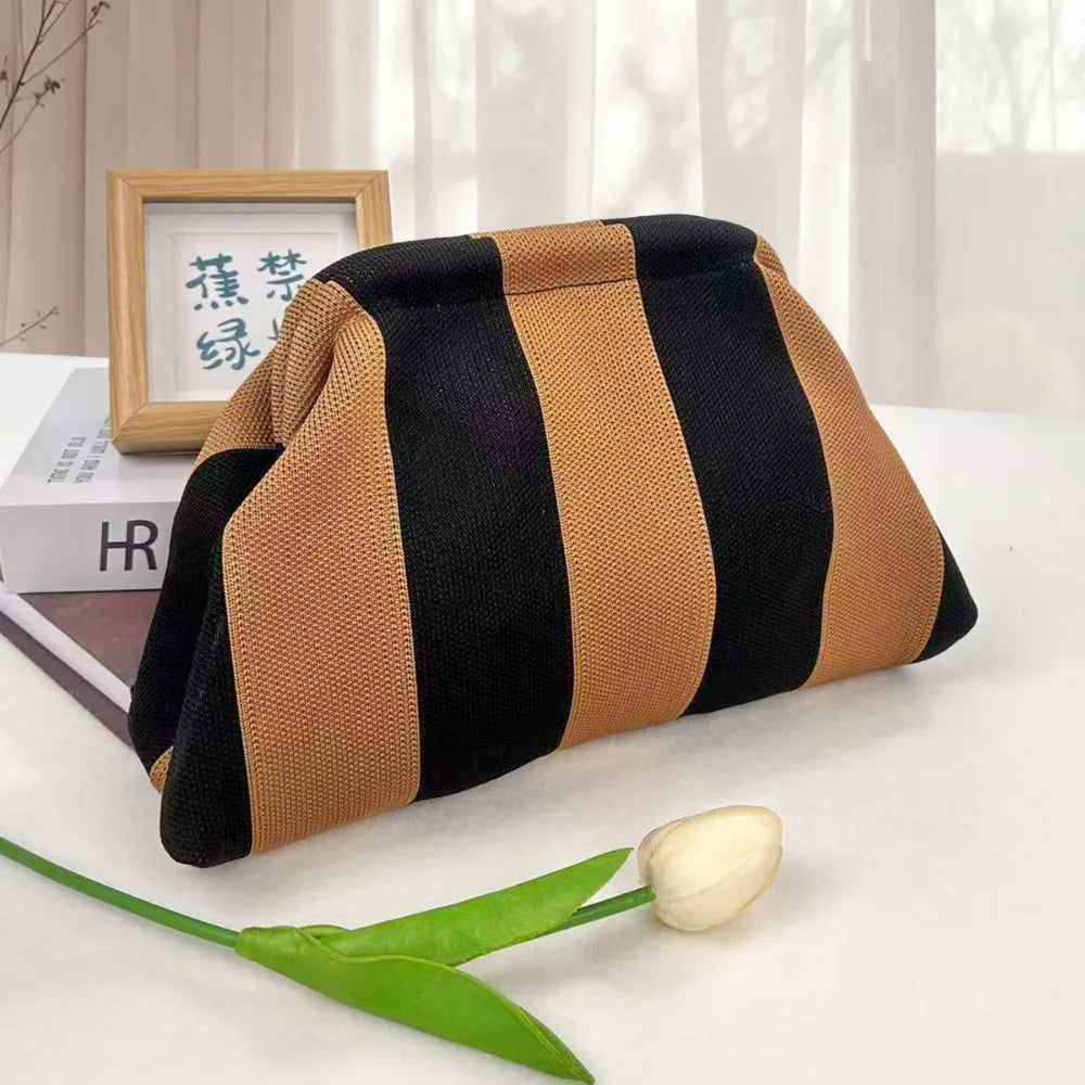 Striped Clip Bag